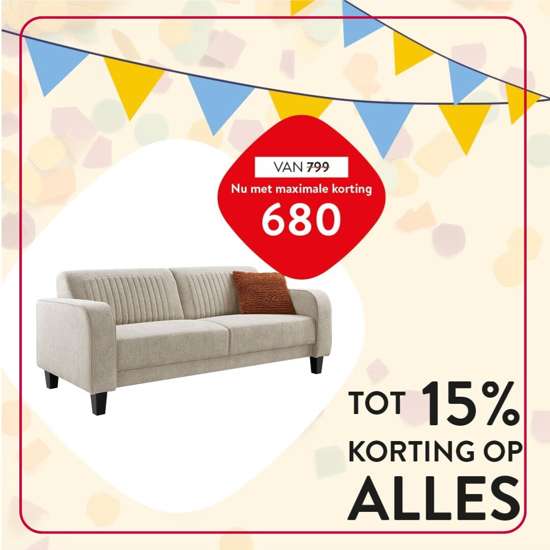 Tot 15% korting op ALLES van Profijt Meubel