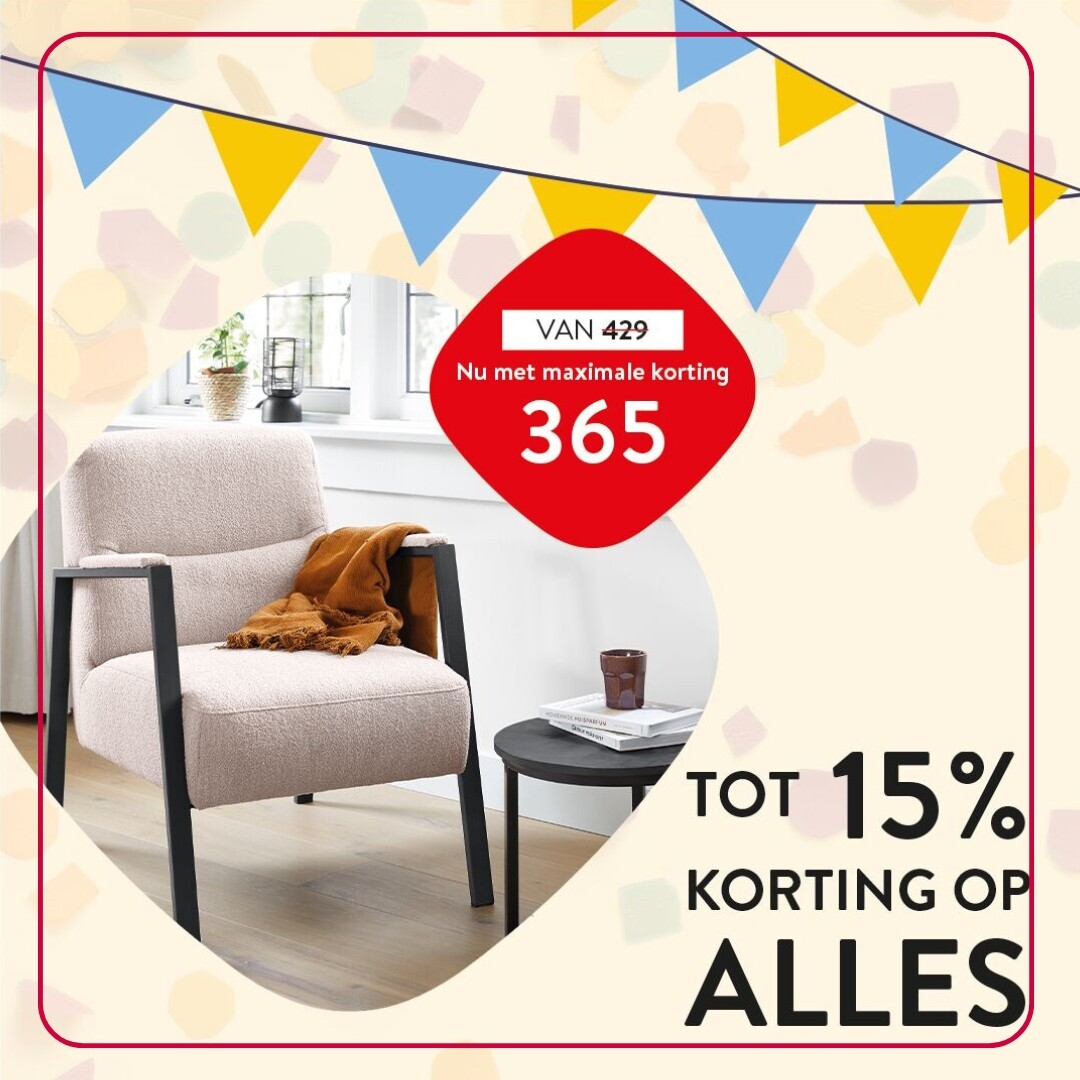 Tot 15% korting op ALLES van Profijt Meubel