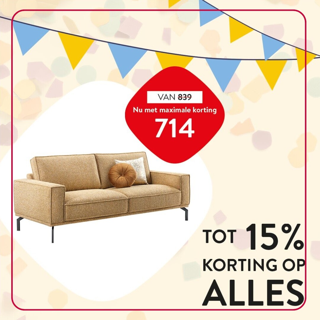 Tot 15% korting op ALLES van Profijt Meubel